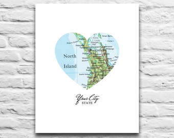 Custom City State Map art DIGITAL DOWNLOAD for you 2 Print,Wedding Engagement gift,Heart Map,Personalized,Gift for Couple,diy,8x10 11x14