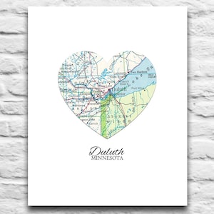 Duluth Minnesota Vintage Map Art Instant DIGITAL DOWNLOAD Printable, moving gift, wedding gift, engagement, city, gift, poster,diy