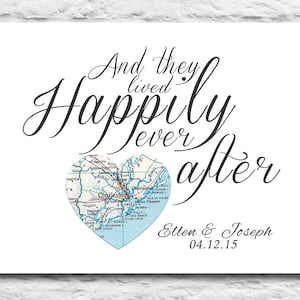 Glücklich Ever After Custom Hochzeit paar Herz Karte PRINTABLE für Sie 2 Druck Hochzeit Verlobung personalisierte Geschenk für paar diy 8 x 10-11 x 14