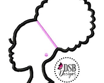 African American Embroidery deisgn, afro Puff, Afro Embroidery Design, Puff Silhouette, Ethnic Embroidery, Natural Hair