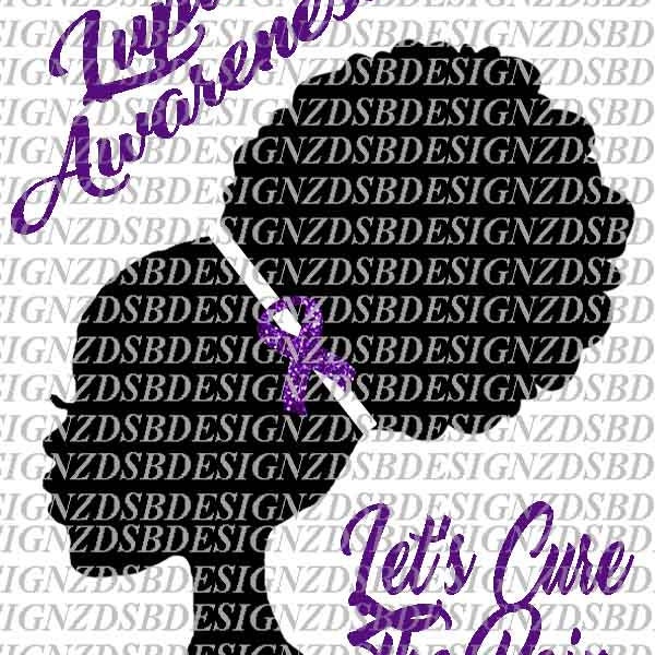 Lupus SVG, Survivor SVG, Lupus Awareness Cut File, Afro Cut file, Awareness Cut File, African American Svg, Afro Svg, Natural hair