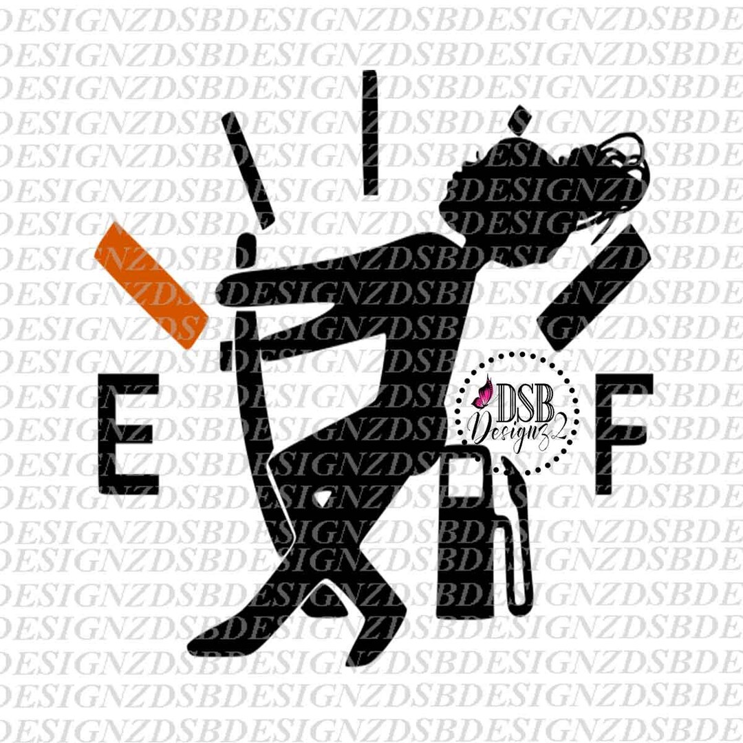 Gas Gauge SVG, SVG, Afro Puff Empty Gas Svg, SVG, Gas Tank Funny Svg