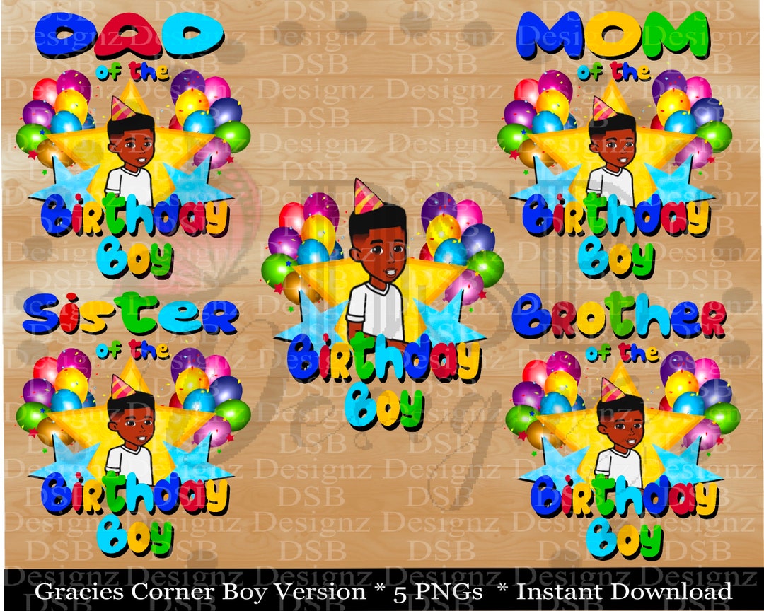 Gracie's Corner Boy Birthday PNG Digital File Only 1st Birthday