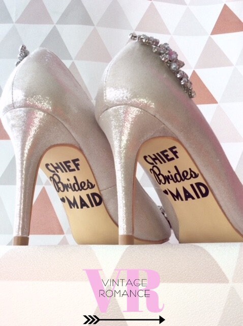 Chief Bridesmaid Wedding Day Shoes Vinyl Sticker Bridal - Etsy