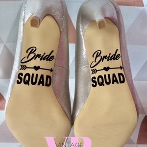 Bride Squad Team Bride Wedding Day Shoe Decal Vinyl - Etsy