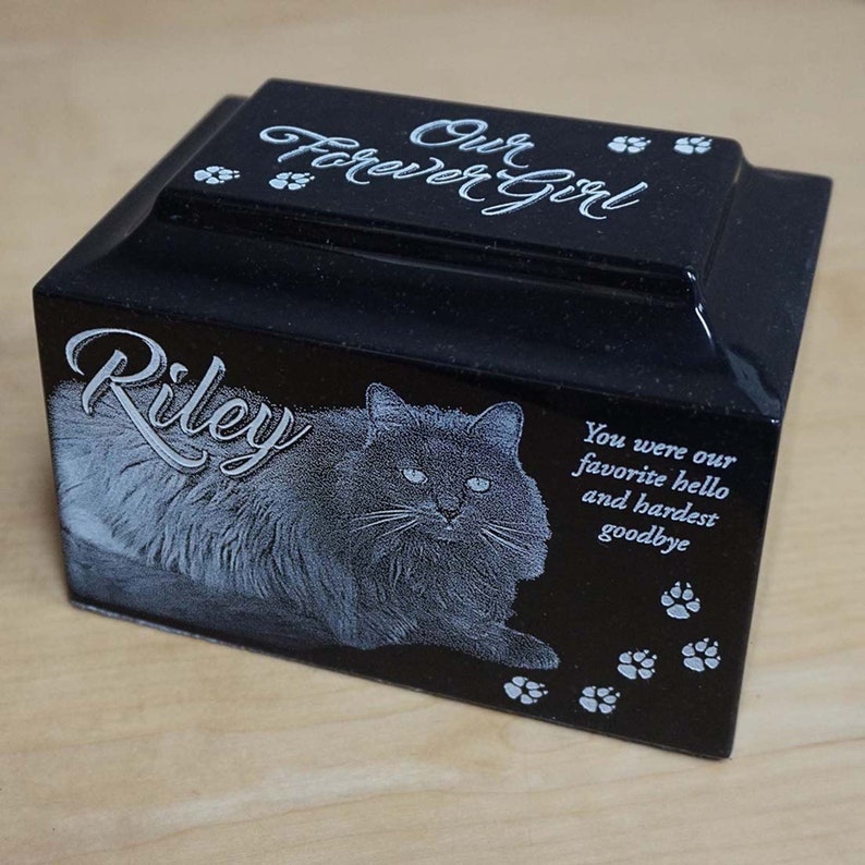 Small Pet Cremation Urn Laser Engraved Pet Urn Custom Photo Etsy