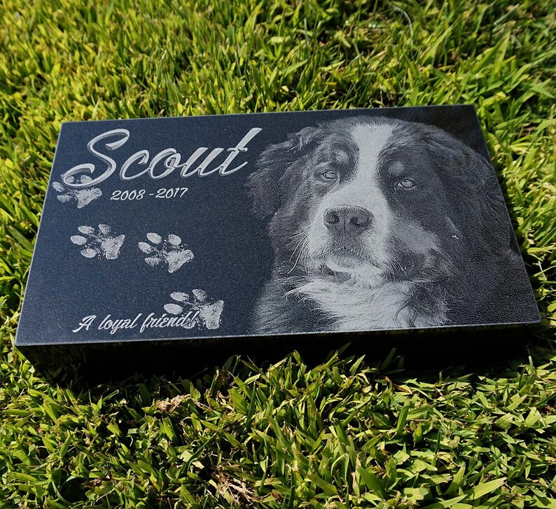 Custom Dog Memorial Granite Pet Marker Laser Engraved Pet Etsy