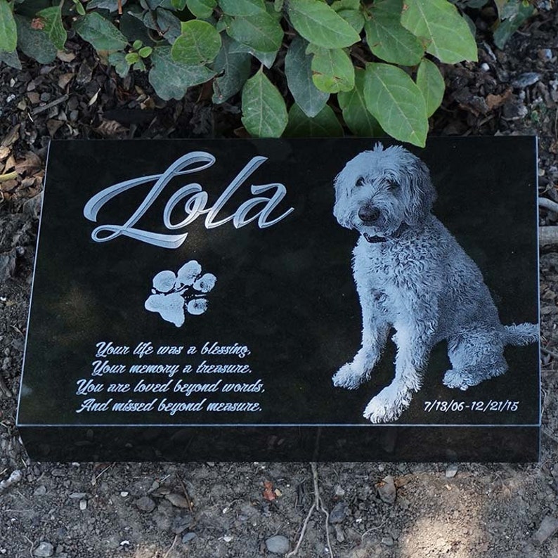 Custom Dog Memorial Granite Pet Marker Laser Engraved Pet Etsy