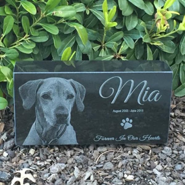 Custom Granite Pet Memorial ~ Laser Engraved Granite ~ Engraved Pet Marker ~ Pet Memorial Brick