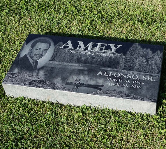 black granite flat headstones