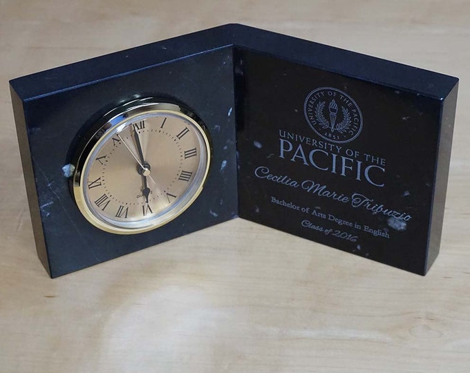 Marble Desk Clock Marble Desk Accessories Engraved Marble Desk Clock