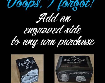 Add an engraved side to any urn purchase