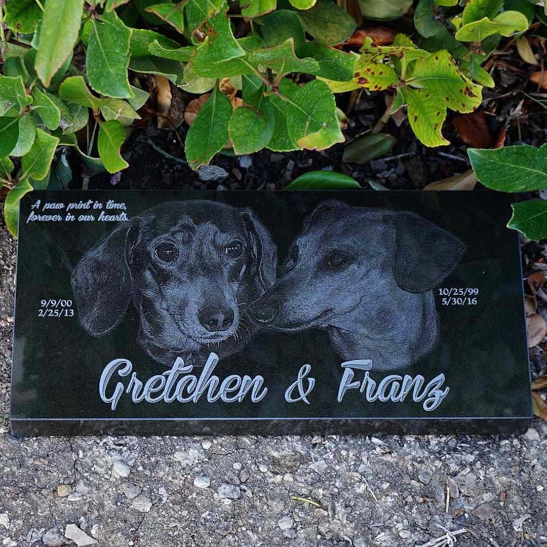 Custom Dog Memorial Granite Pet Marker Laser Engraved Pet Marker Flat