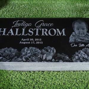 24x12x4 Granite Memorial Headstone Flat Grass Marker | Etsy