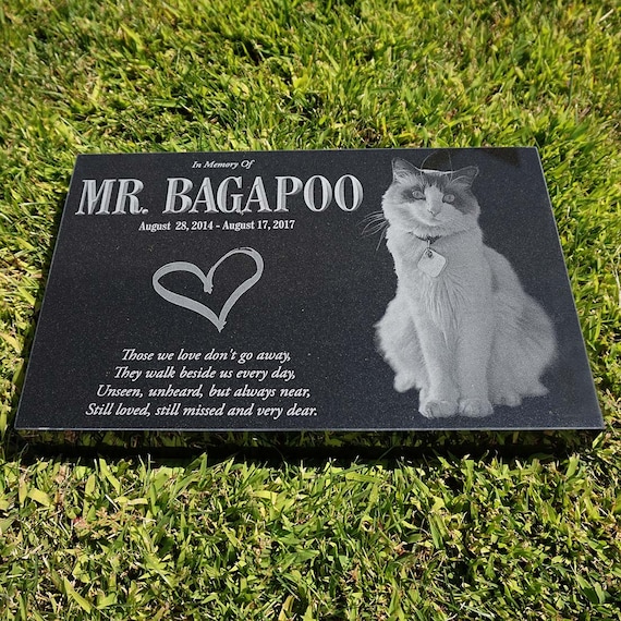 Custom Cat Memorial Granite Pet Marker Laser Engraved Pet Etsy