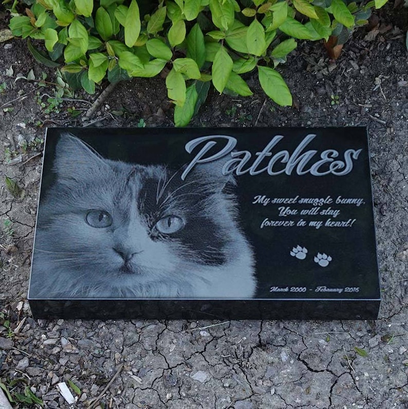 Custom Cat Memorial Granite Pet Marker Laser Engraved Pet Etsy