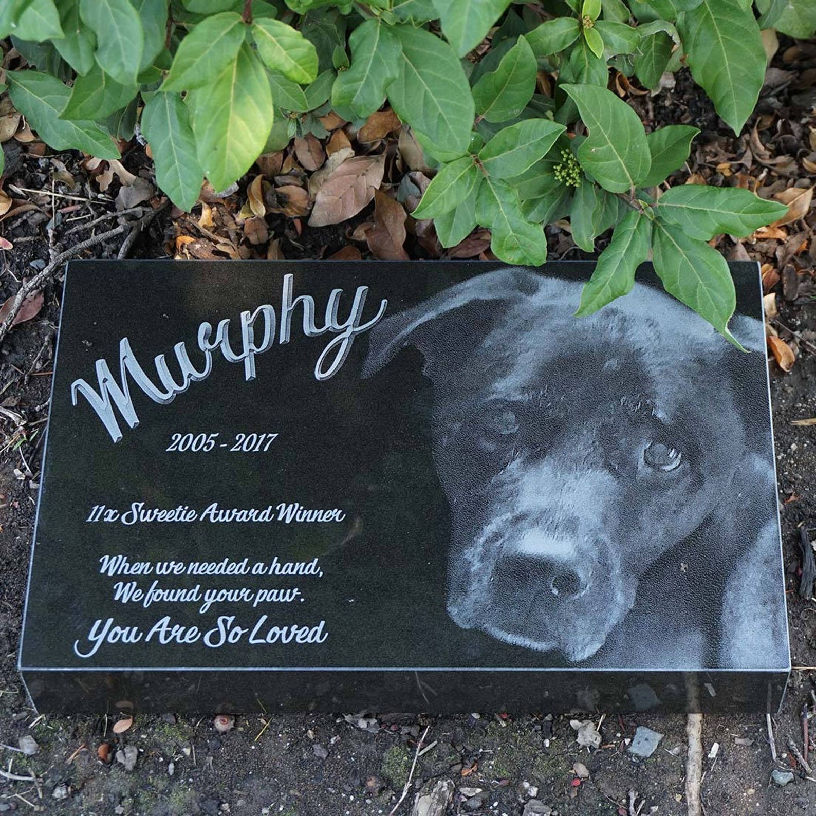 Custom Dog Memorial Granite Pet Marker Laser Engraved Pet Etsy