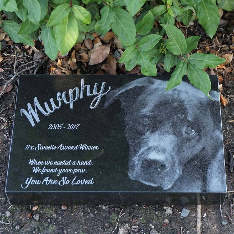 Custom Dog Memorial Granite Pet Marker Laser Engraved Pet Etsy