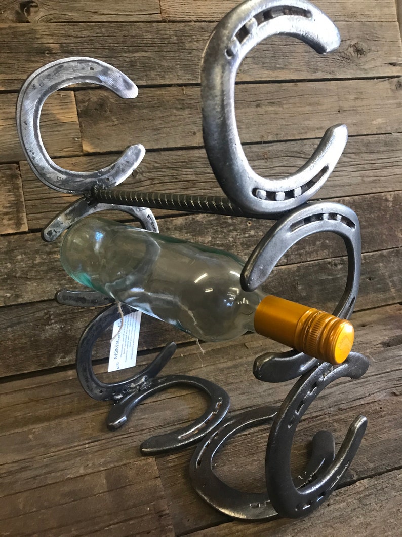 Handmade Wine Rack Made From Reclaimed Horseshoes / Horse Shoes Small