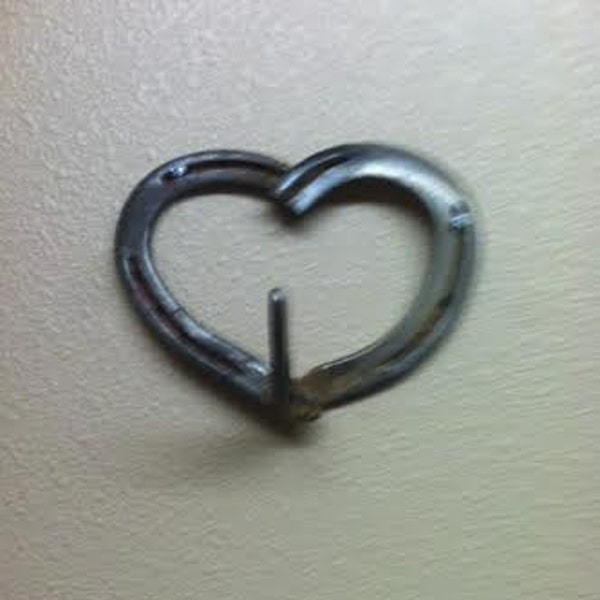 Decorative Horseshoe Heart-Shaped Hook made from reclaimed metal horse shoes