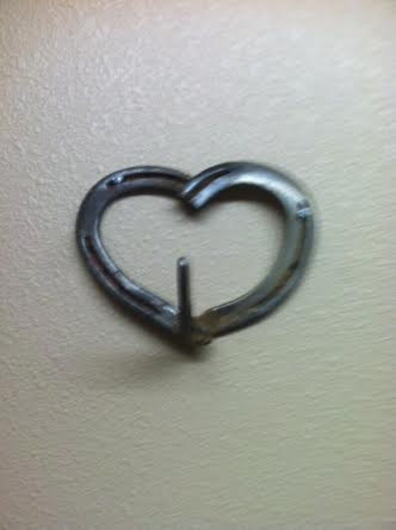 Decorative Horseshoe Heartshaped Hook Made From Reclaimed Metal Horse