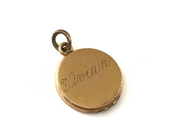 Vintage Small W&H Co. Locket Engraved Vivian