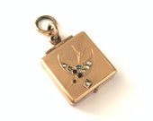 Vintage Antique Victorian Swallow Bird Locket Fob Vintage Swallow Bird Locket