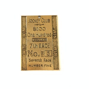 Vintage Jockey Club Pendant, Horse Racing Pendant