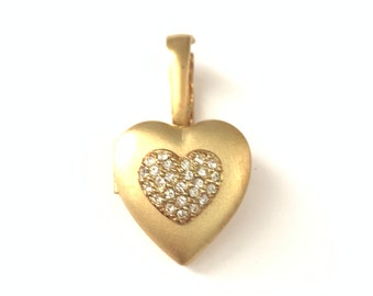 Vintage Matte Gold Plated Heart Locket