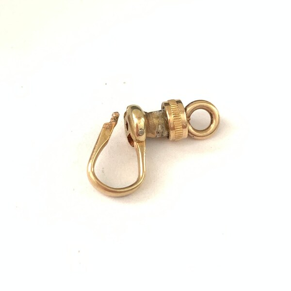 Vintage Gold Filled Charm Holder Clasp Dog Clip, Victorian Clasp, Dog Clip Clasp for pocket watch or albert chain - AS IS