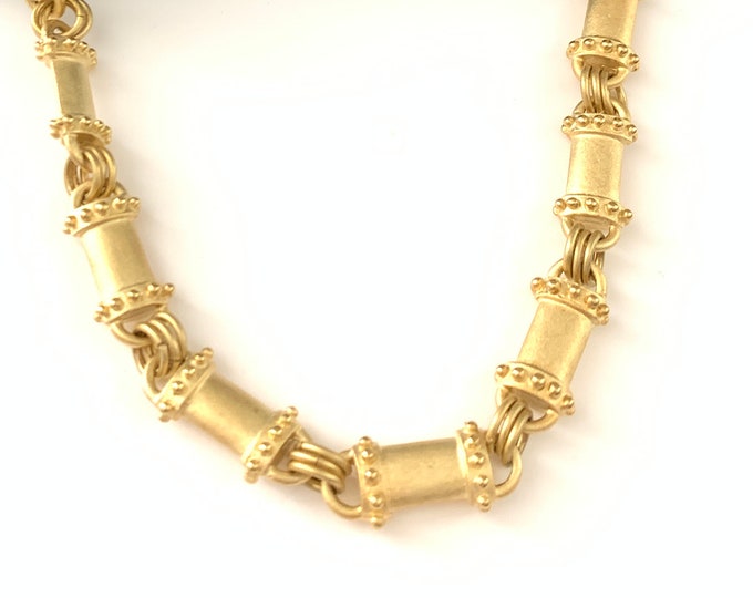 Vintage Roman Column Architectural Matte Gold Chain Necklace // Bar ...