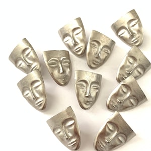 Vintage Face Buttons, Drama Mask Buttons, Vintage Head Face Button