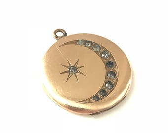 Vintage B.B. Co. Crescent Moon and Star Locket