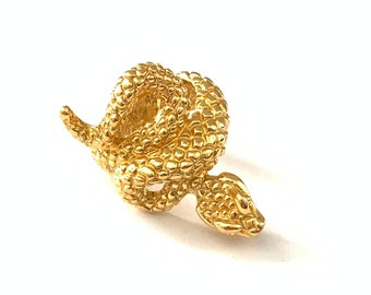 Vintage Hollow 14k Snake Ring, Vintage Yellow Gold 14K Snake Ring, Serpent Ring, READ DESCRIPTION