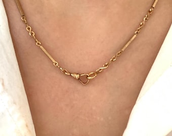 Vintage 17&quot; Art Deco Bar Link Watch Chain Necklace - AS IS