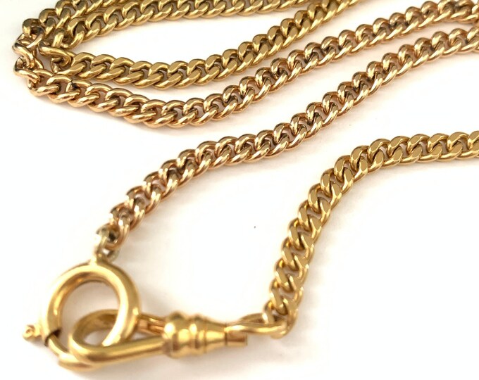 Vintage 18 Gold Filled 4mm Watch Chain Necklace, Watch Chain Necklace
