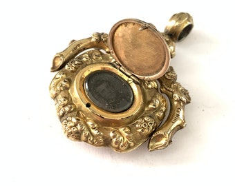 Antique Victorian Gold Filled Agate Spinner Locket Fob, Gold Filled Agate Locket, Victorian Locket, Gift for Him