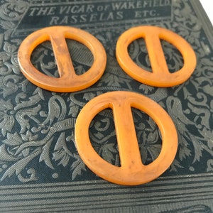 Vintage Butterscotch Orange Bakelite Buckles