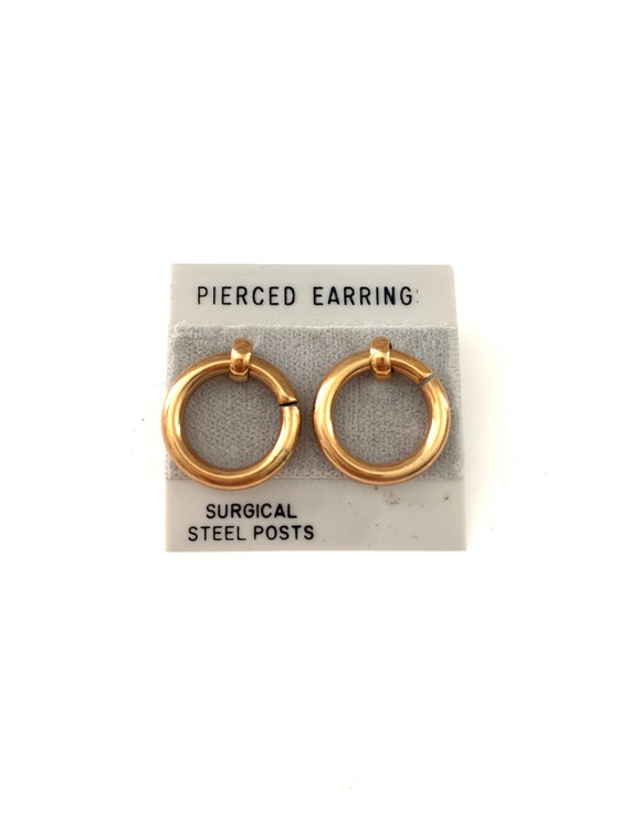 Vintage Small Gold Tone Hoops, Vintage Door Knock… - image 3