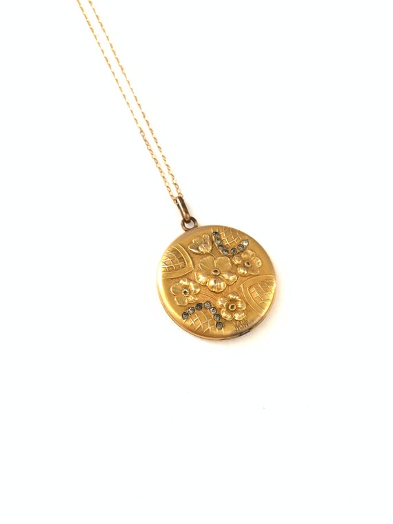 Gorgeous Antique Victorian Pansy Flower Locket, An
