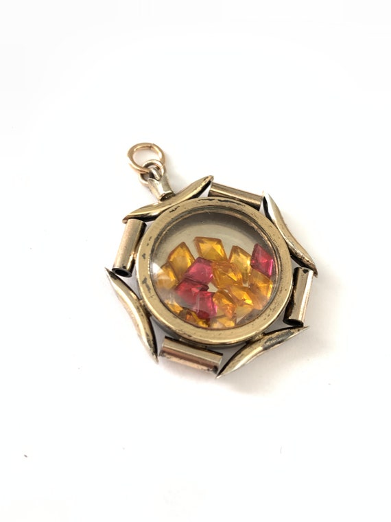 Vintage Rolled Gold Plated Enamel Flower Locket, … - image 9