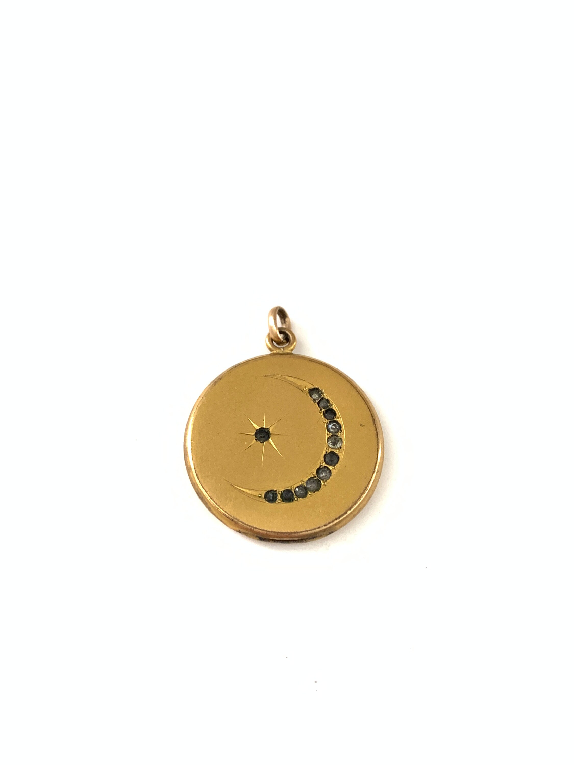 Vintage Antique Crescent Moon and Star Locket // Vintage Gold Filled ...