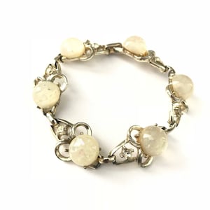 Vintage Coro Signed Opal Confetti Lucite Bracelet