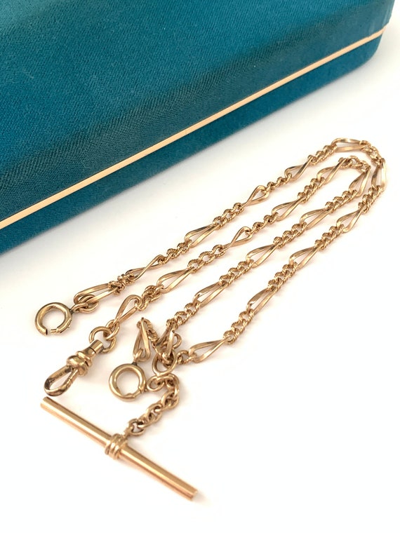 Vintage 16 3/8" Gold Filled Watch Chain Necklace, 