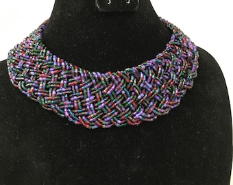 Gorgeous Vintage Bohemian Glass Choker Necklace
