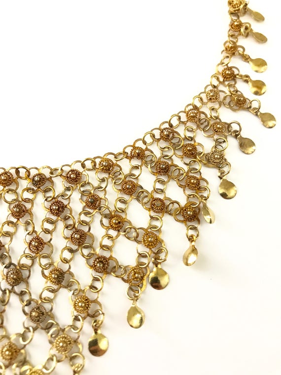 Vintage Gold Filled Festoon Necklace // Bib Neckl… - image 6