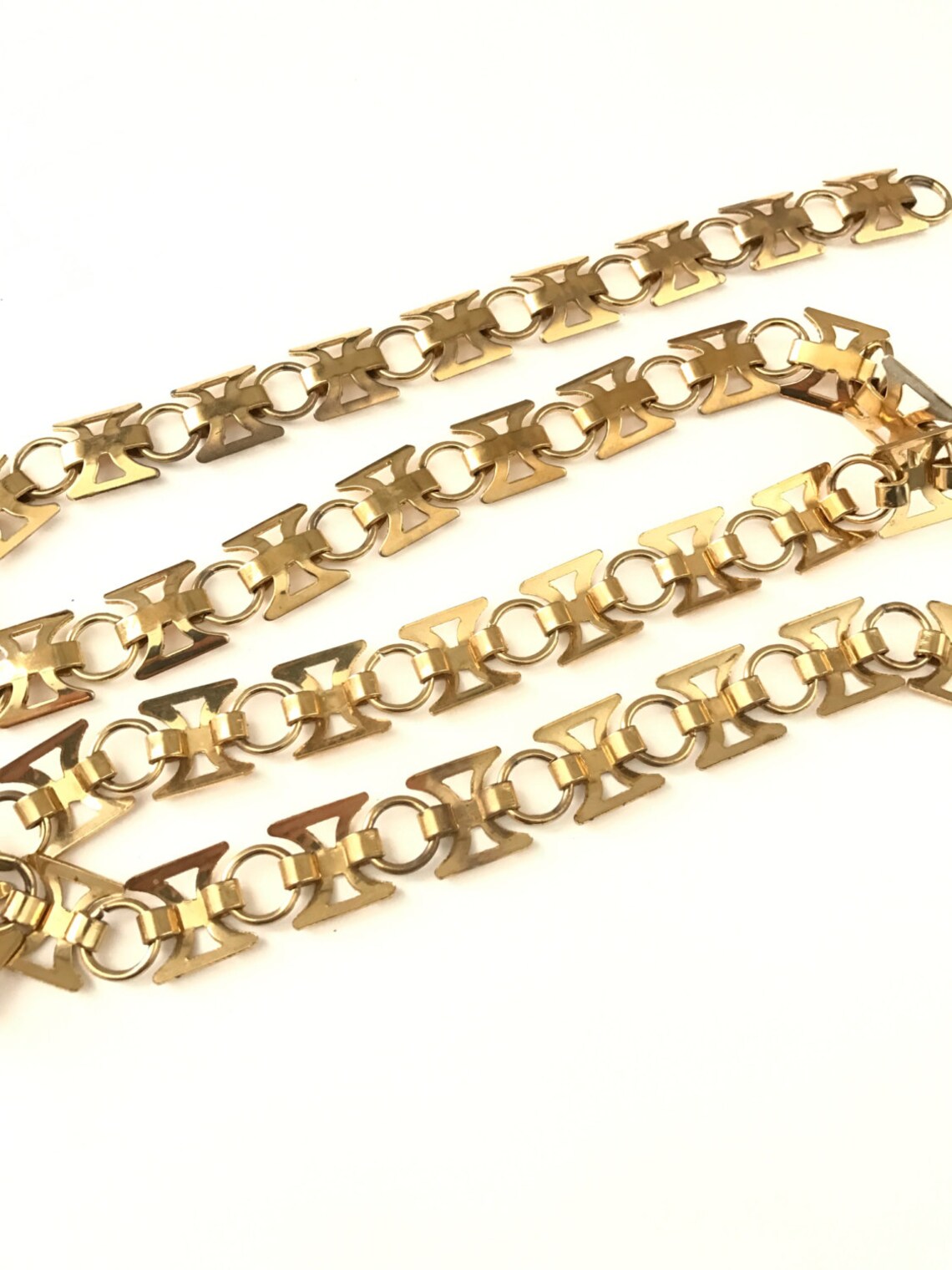 Vintage Gold Book Chain Wide Vintage Chain // Fancy Link Chain Etsy