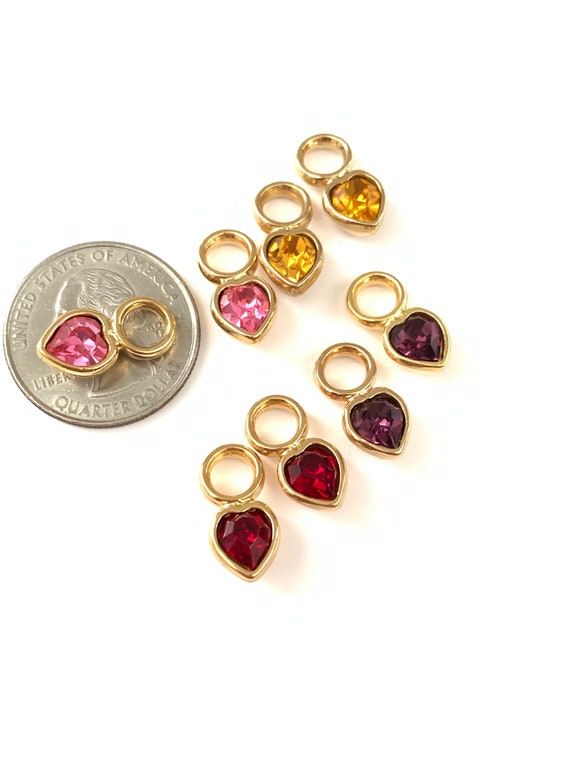 Vintage Hoop Charms, Earring Charms, Heart Charms… - image 5