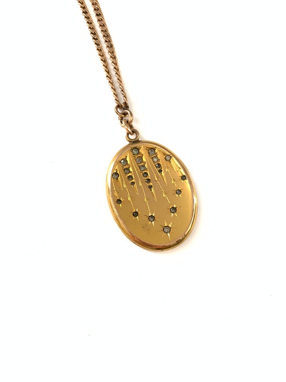 Gorgeous Antique Gold Filled Shooting Star Locket,