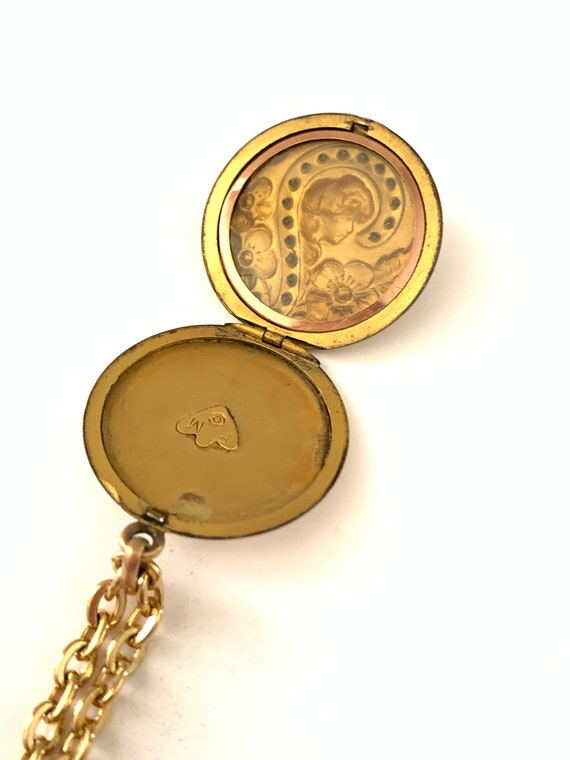 Stunning Antique Art Nouveau Paste Locket Necklac… - image 3